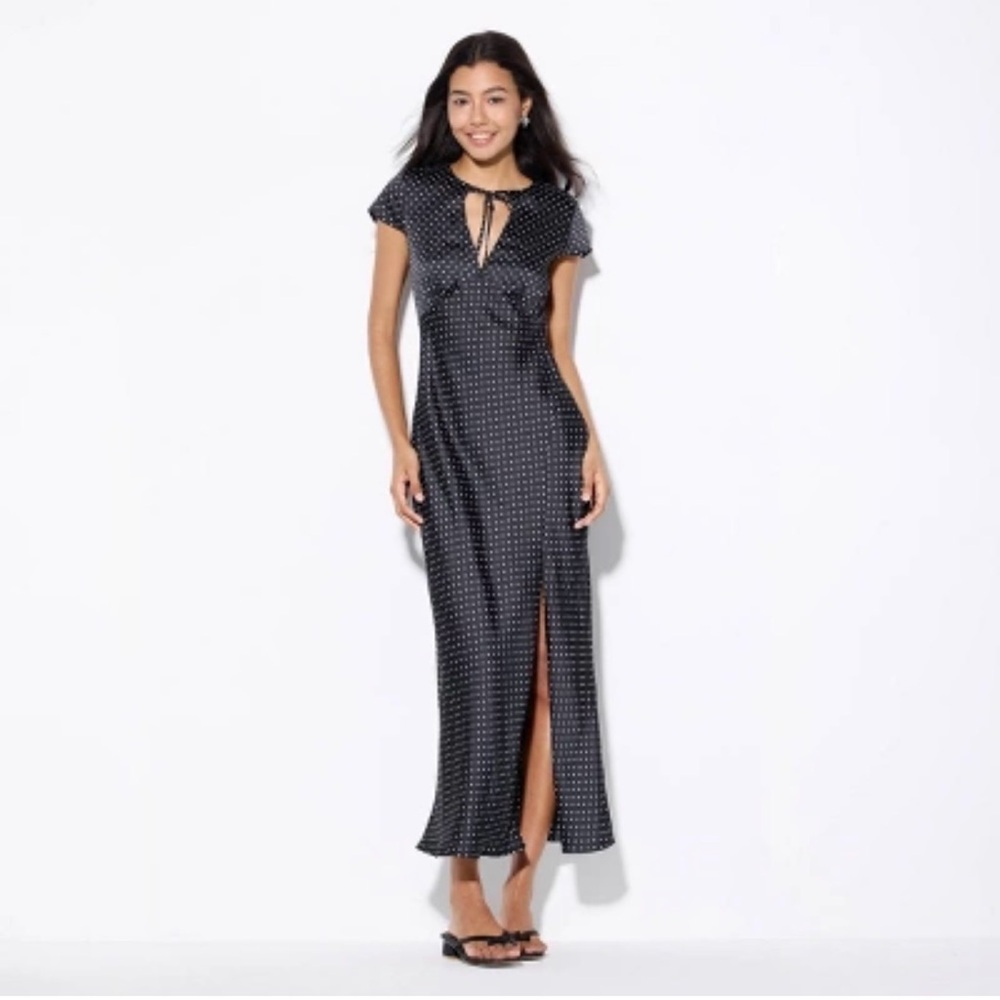 Wild Fable Black Polka Dot Maxi Dress – Size M